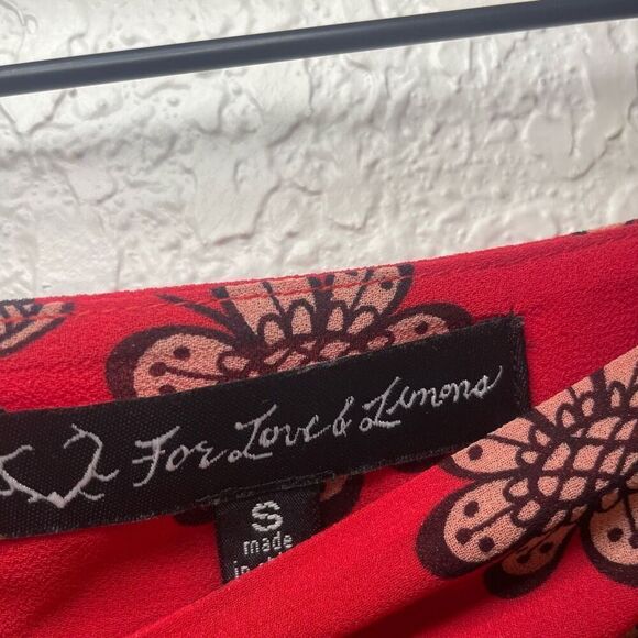 For Love And Lemons Country Western Asymmetrical Red Floral Pia Midi Skirt Size - Picture 8 of 11